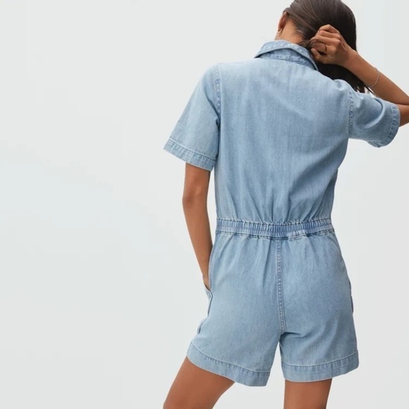 Everlane The Denim Short Coverall Overall Romper - Picture 4 of 15